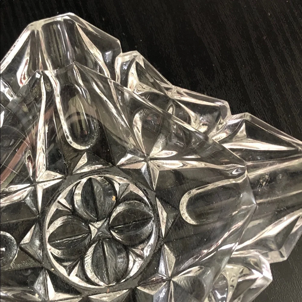 VTG Clear crystal Glass Decorative Trinket Dish - Elegant Accent ashtray